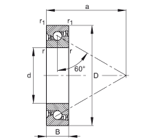 ǽ|S 7602025-2RS-TVP, 򣬽| a = 60㣬ƹɂȴܷ